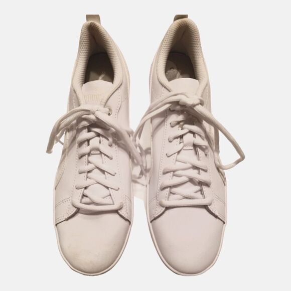 Puma Smash v2 Leather White Sneakers SZ 9.5 - Picture 2 of 9